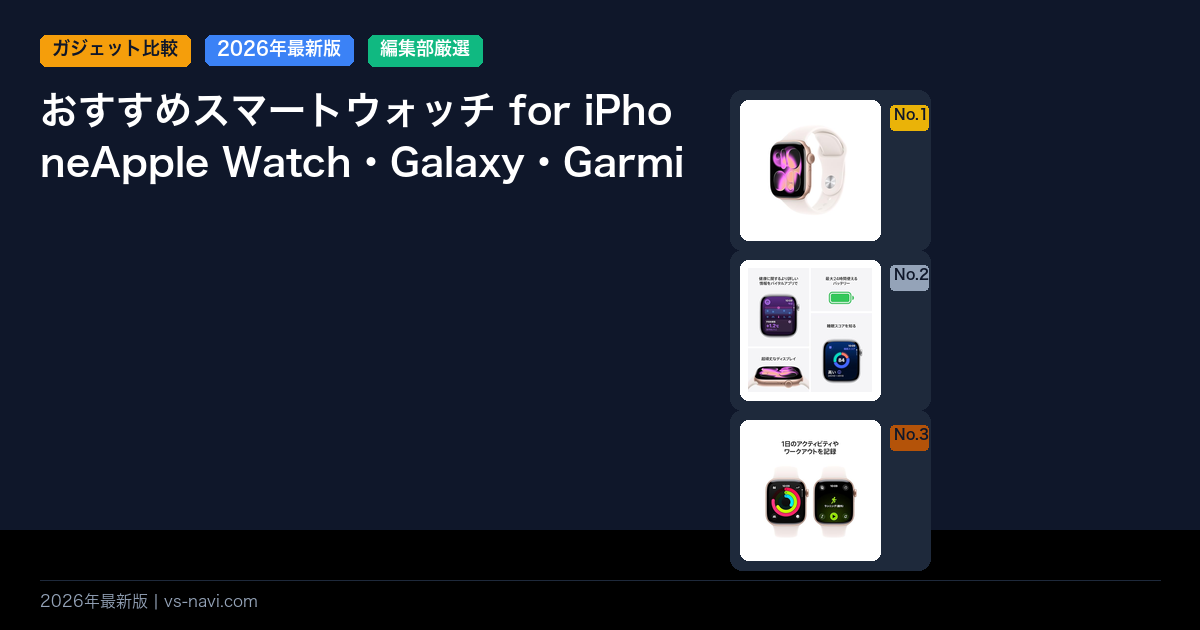 おすすめスマートウォッチ for iPhoneApple Watch・Galaxy・Garmin比較